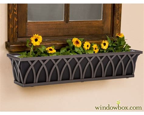 metal.window box|window boxes for metal railings.